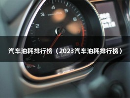 汽车油耗排行榜（2023汽车油耗排行榜）