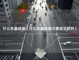 什么车最省油（什么车最省油又便宜又好开）