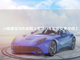 3.0排量宝马车船税（宝马3.0车船税交多少钱）