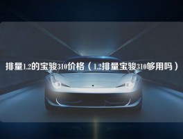 排量1.2的宝骏310价格（1.2排量宝骏310够用吗）