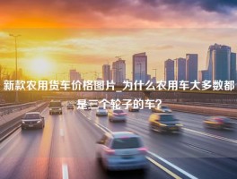 新款农用货车价格图片_为什么农用车大多数都是三个轮子的车？