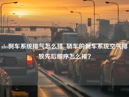 abs刹车系统排气怎么排_轿车的刹车系统空气排放先后顺序怎么排？