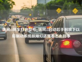 瑞风s3刹车灯泡型号_瑞风s3启动后手刹放下以后制动系统故障灯还亮着怎么回事