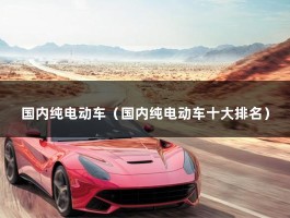 国内纯电动车（新能源纯电动汽车十大名牌）