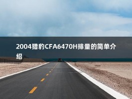 2004猎豹CFA6470H排量的简单介绍