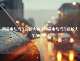 网易电动汽车报价大全（网易电动汽车报价大全及价格）