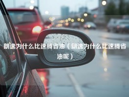 朗逸为什么比速腾省油（朗逸为什么比速腾省油呢）