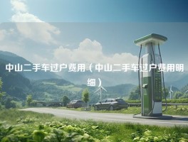 中山二手车过户费用（中山二手车过户费用明细）