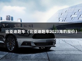 比亚迪跑车（比亚迪跑车2023海豹报价）