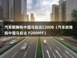 汽车故障码中国马自达C200B（汽车故障码中国马自达 P2009FF）