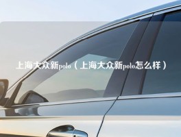 上海大众新polo（上海大众新polo怎么样）