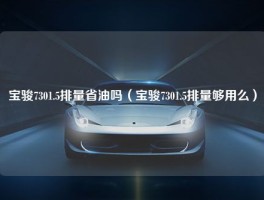 宝骏7301.5排量省油吗（宝骏7301.5排量够用么）