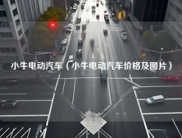 小牛电动汽车（小牛电动汽车价格及图片）