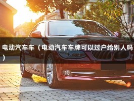 电动汽车车（新能源电动汽车有哪些）